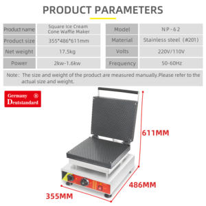 <span class=keywords><strong>Stroopwafel</strong></span> вафли квадратной формы вафельная тарелка мороженое конус вафельница машиностроительный завод - Product Image 6