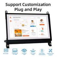 7 pouces 1024*600 IPS écran LCD moniteur écran LCD avec support acrylique pour BB noir, Windows 10 8 7,Raspberry Pi