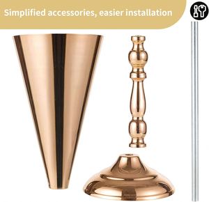 Tabletop Metal Wedding Flower <b>Vase</b> <b>Stand</b> Golden Table Decorative Centerpiece Artificial Flower Holder for Anniversary - Product Image 5