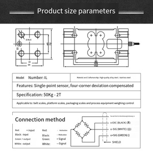 Sensor de pesaje electrónico Veidt para celda de carga Keli IL-200kg 300KG 500kg, báscula de cinta para envasado cuantitativo QS-25t, Veidt Weighing - Product Image 2
