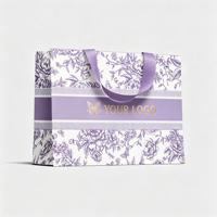 Sac de shopping en papier recyclable pour la mode, avec poignée intérieure dissimulée, impression sérigraphique 190-230 g/m², logo de marque personnalisé