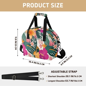 Sac à déjeuner personnalisé hawaïen à fleurs tropicales avec fermeture éclair, sacs isothermes réutilisables pour le travail, le bureau, les voyages, l'école, les pique-niques - Product Image 2