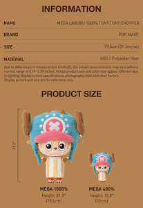 Popmarts 31.3in ban đầu Những Con Quái vật Mega labubus Tony Chopper một mảnh con số popmarts hộp mù - Product Image 6