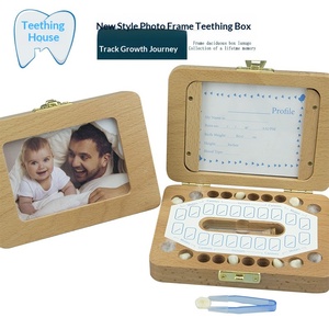 Yaya - Caja de Almacenamiento de Dientes de Leche para Niños y Niñas, Marco de Fotos de Madera Personalizado, Recuerdo para el Cabello, Venta Caliente Transfronteriza - Product Image 1