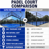 Terrain de padel en gazon artificiel de 12 mm résistant aux intempéries avec cadre en acier galvanisé Q235B robuste et fibre de verre