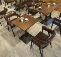 Table et chaises de restaurant de style industriel vintage personnalisées, bistro, bar, café, restauration rapide, ensemble de chaises et de tables en fer