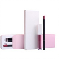 Logo Kustom DIY Tube Lipstick Lip Liner Kit Creamy Matte Vegan Bebas Kekejaman Tahan Lama Pigmentasi Tinggi Tahan Air OEM Lip Combo