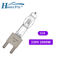 Bombilla Halógena Marina HoneyFly G38, 230V, 2000W, 3000W, CP/73, Cápsula FKK, Transparente, Enfoque Aeroespacial, Luz de Escenario, Cine y Televisión