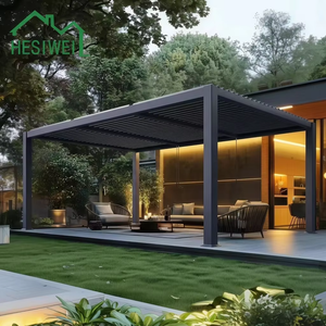 <span class=keywords><strong>Pergola</strong></span> en aluminium avec stores électriques - Style moderne, taille personnalisable, respectueuse de l'environnement. Garde au chaud en <span class=keywords><strong>hiver</strong></span> et au frais en été pour les activités de plein air - Product Image 6
