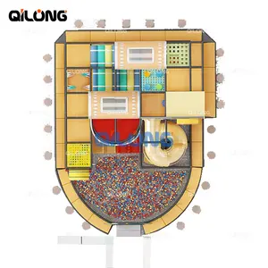 2024 ملعب داخلي QILONG للبيع التجاري ملعب التسلق للاطفال ملعب داخلي مجموعة معدات ملعب الاطفال داخل المنزل