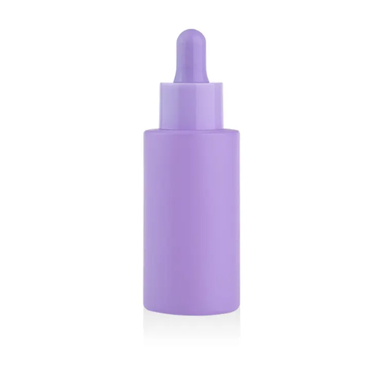 2022 hot selling cosmetic bottle custom logo matte purple serum bottles glass 40ml