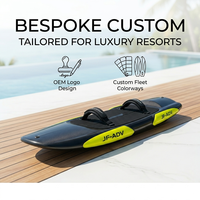 Jetboard double pour le surf, personnalisable en gros, avec garniture jaune néon, coque graphite, injection électronique de carburant, réservoir de grande capacité, vitesse 62 km/h