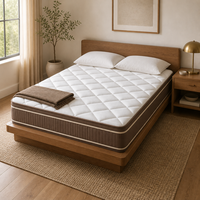 Matelas hybride à ressorts ensachés en mousse à mémoire de forme de bambou, avec gel ventilant et tissu tricoté, tailles Twin, Full, Queen, King, roulé en boîte