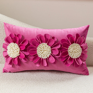 Décoration de mariage de luxe à la main coloré velours tournesol traversin jeter oreiller <span class=keywords><strong>housse</strong></span> de <span class=keywords><strong>coussin</strong></span> - Product Image 5
