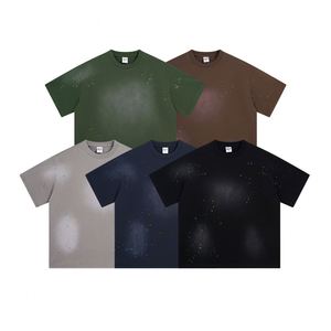 2025 estate t-shirt da uomo a maniche corte stile Cross-Border acqua di lavaggio con stile personale di discariche - Product Image 1