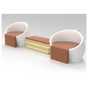 Chaise de tasse à café d'extérieur moderne, ensemble de table à gâteau, meubles commerciaux, chaises pour Restaurant/café