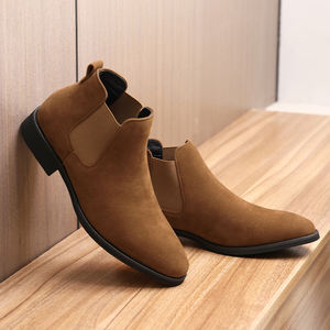 Botas Chelsea de Ante Marrón al por Mayor para Hombre, Zapatos Elevadores que Aumentan la Altura, Zapatos de Vestir - Product Image 4