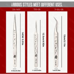 Pince à épiler de précision pour réparation de téléphone portable incurvée droite en acier inoxydable Mayuan - Product Image 6