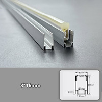 Rail en aluminium de 1 mètre 6mm 8mm 12mm 14mm 16mm Neon Flex Led Strip Mounting Track Rainoved Aluminium Profile Fixation Light Tracks