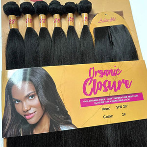 Pacchetto Eonian fasci di Fiber proteiche per capelli 4 pezzi 6 pezzi Yaki dritto <span class=keywords><strong>KC</strong></span> onda profonda extension capelli sintetici tessuto capelli con chiusura - Product Image 6