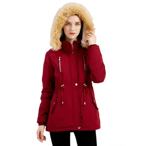 冬季2021女式加厚羊羔毛宽松帽子可拆卸加绒衬衫夹克
