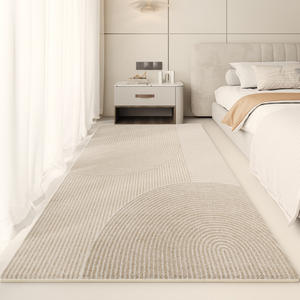 พรมพื้นที่ขนาดเล็กทรงสี่เหลี่ยมผืนผ้าสีครีมเส้นใยโพลีเอสเตอร์หนาสำหรับห้องนั่งเล่นห้องนอนห้องทำงานใช้ในบ้าน - Product Image 5