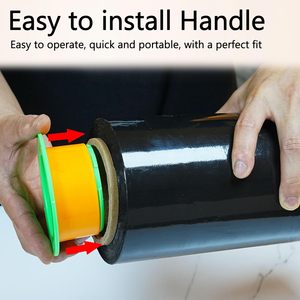 Film étirable noir en PEHD Huamaohengchun 12'' x 1000ft, lot de 4, 80 gauge, résistance industrielle, film rétractable de qualité alimentaire, durable - Product Image 4