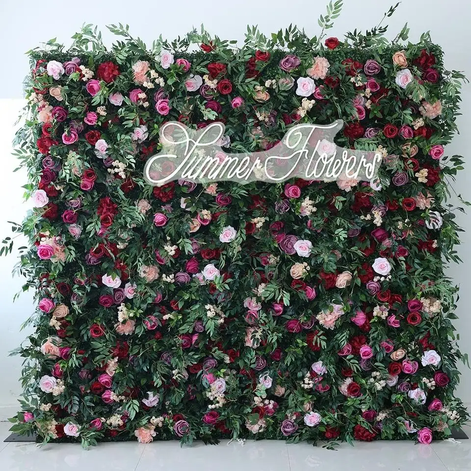CB-360 Gifts decoration artificial flower wall background for event party decoration flower 3D wall