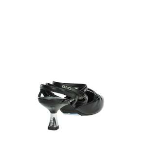Liu-Jo Donna Slingback <b>Pump</b> <b>Black</b> Leather Pointed Toe Heel Women's Shoes - Product Image 3