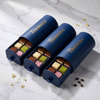 Boîte d'emballage carrée en carton pour macarons et chocolats, style tiroir, boîtes cadeaux en papier coulissantes lisses