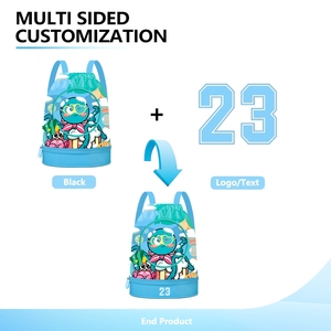 <span class=keywords><strong>Mochila</strong></span> con logotipo personalizado, bonita <span class=keywords><strong>mochila</strong></span> de almacenamiento impermeable de dibujos animados para niños y niñas, bolsa deportiva de playa, bolsas con cordón para gimnasio y natación para niños - Product Image 2