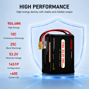 Batterie de drone FPV OEM 17Ah 53.2V 10C haute capacité pour vols de drones industriels longue durée et sortie stable - Product Image 3