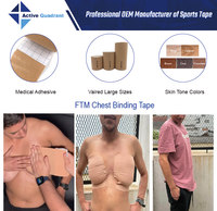 Bande de compression en coton et élasthanne pour la réduction mammaire chez les personnes transgenres, largeur 15 cm, adhésif de qualité médicale, respirante, vente en gros