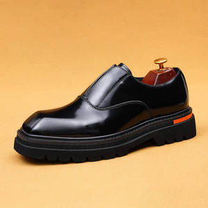 Zapatos Oxford de Cuero Negro para Hombre, Sin Cordones, Punta Puntiaguda, Suela de Goma Acolchada, para Toda Temporada, Impermeables, para Bodas - Product Image 5