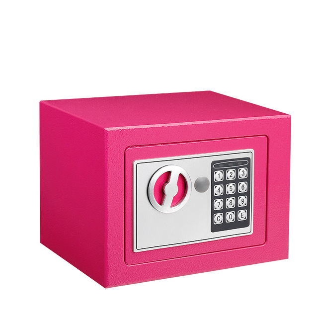 Small Electronic Digital Lock Home Security Safe Box with Key Metal Password Wardrobe for Office Bedside Use