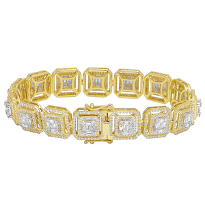 Elegante Pulsera de Eslabones Cubanos con Moissanita de Corte Redondo, Joyería de Plata de Ley 925 para la Moda Moderna - Product Image 3