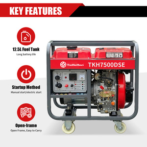 Générateur diesel portable 6KW 6.5KW à châssis ouvert avec roues à poulie 230V monophasé certifié CE pour usage extérieur et agricole - Product Image 4
