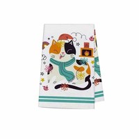 Serviette de cuisine en microfibre pour impression numérique, design personnalisé, serviette gaufrée à motif floral, écologique, séchage rapide, chiffon à vaisselle en gros