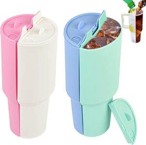 Separador de Bebidas 2 en 1 para Vaso Stanley, Revestimiento de Silicona Compatible con Vaso Stanley de 40 oz, Accesorio Stanley, Revestimiento Reutilizable para Fiestas - Product Image 1