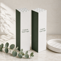 Boîte pliante personnalisée blanche haute et fine avec extrémités pliées, impression CMJN, filigrane, couvercle, emballage pour sérum et nettoyant pour la peau