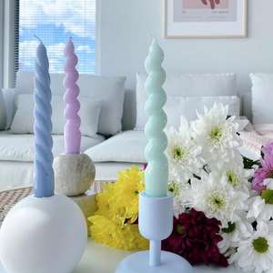 Cena di nozze all'ingrosso 8 10 candela/candel affusolata pilastro ritorto lungo 12 pollici - Product Image 3