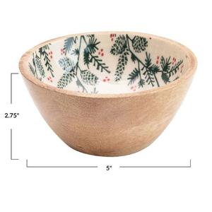 Custom Made Wooden Bowl Set of Three <b>Sticker</b> Printed Natural Wooden Salad Serving Bowl Dough Bowl for Home <b>Kitchen</b> Use - Product Image 3