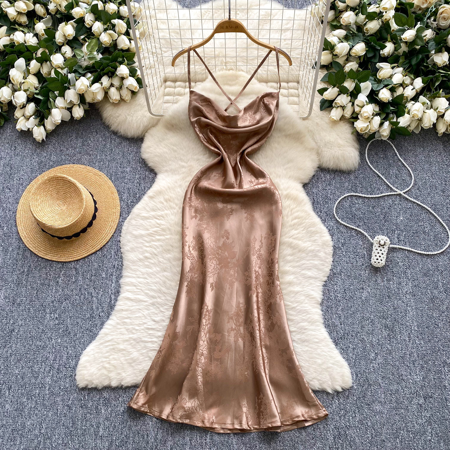 Silk Dress Backless