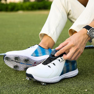 Chaussures de golf en cuir microfibre pour femmes et hommes, été, imperméables, semelle extérieure en caoutchouc à crampons professionnels, personnalisables - Product Image 6