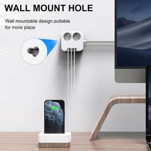 Offre Spéciale USB C avec interrupteur de surcharge 2 prises de courant standard ue prise d'extension adaptateur secteur multiprise - Product Image 6