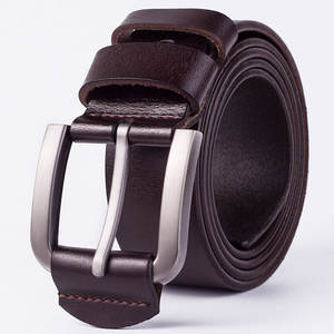 2024 ceinture en cuir fendue à boucle ardillon pour hommes longueur personnalisée Style occidental de haute qualité pour la vente en gros - Product Image 3