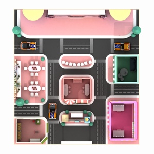 משחקים רכים מותאמים אישית sim sim תחנת משחק העיר תפקיד בית משחק חדר ילדים ילדים ציוד משחקים מקורה - Product Image 3