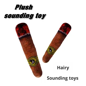 Amazon Best Seller için çevre dostu interaktif peluş oyuncak köpek simülasyon puro şeklinde Pet çiğnemek oyuncak kırışık kağıt özelliği ile - Product Image 4