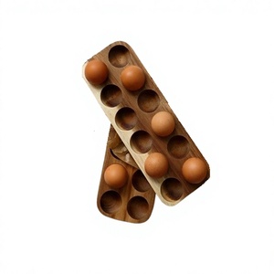 Support à œufs en bois de qualité supérieure, couleur marron, avec plateau de rangement pour œufs de qualité supérieure, taille et forme personnalisées. - Product Image 1