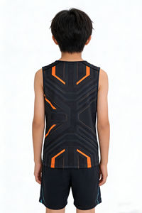 Conjunto Deportivo para Niños, Chaleco y Pantalones Cortos, Estampado Degradado, Manga Corta, Elástico, Sin Costuras, Secado Rápido, Transpirable - Product Image 2